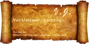 Vertheimer Jusztin névjegykártya
